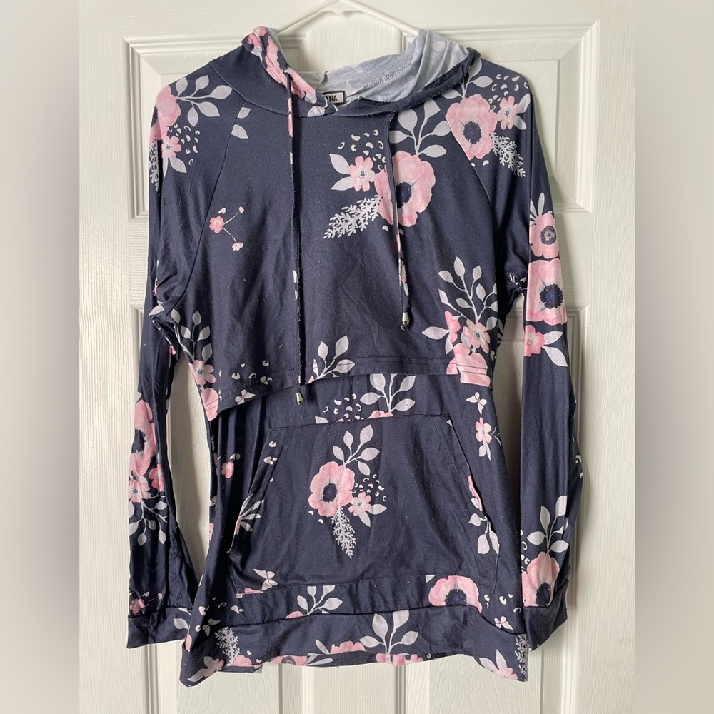 Floral Nursing Pullover Hoodie